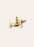 Charm Perro Teckel Enamel Black Baño Oro