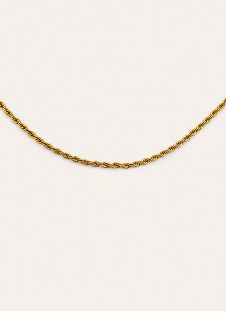 Collar Big Cord Acero Baño Oro