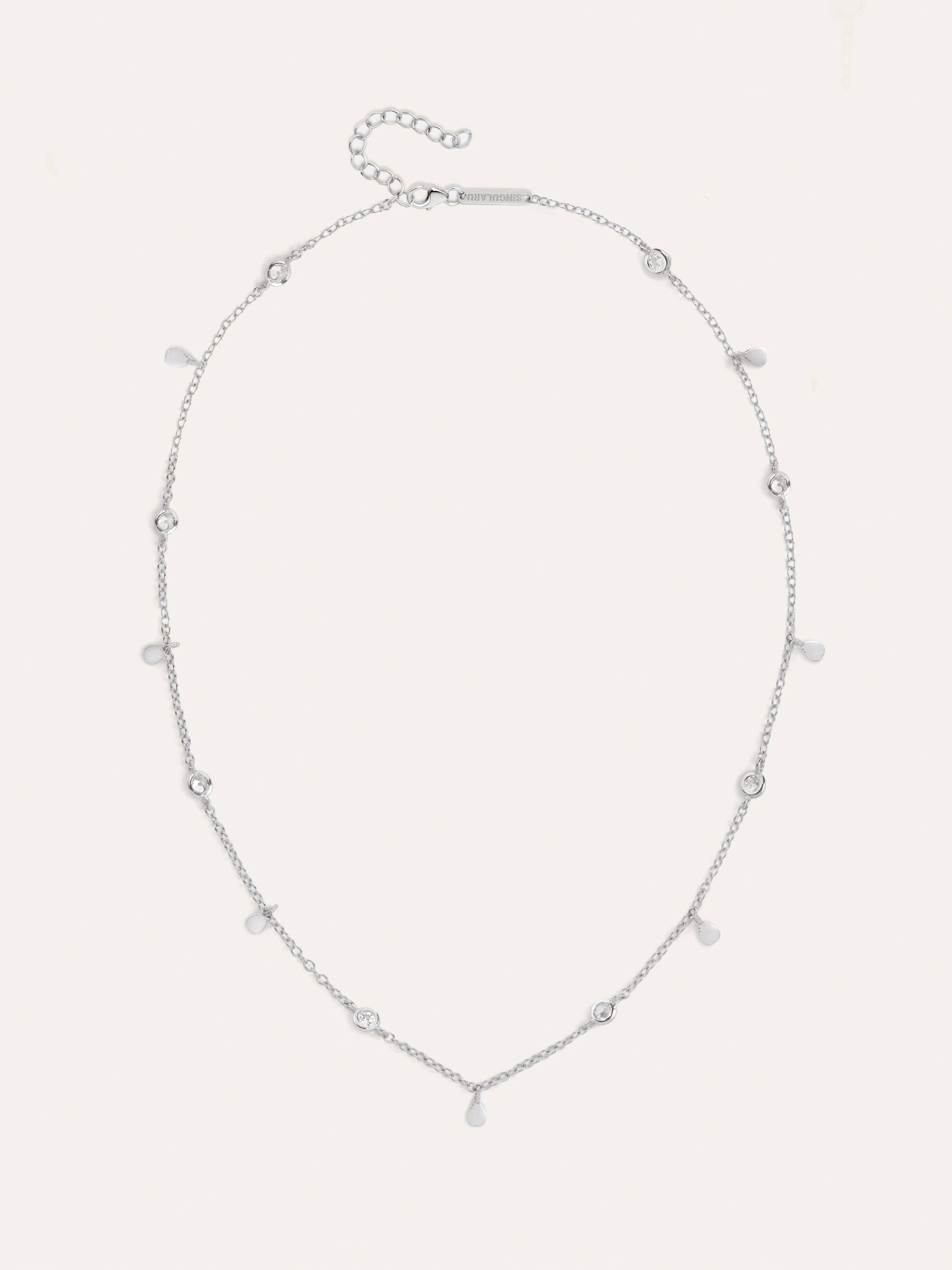 Collar Mini Spark Drop Plata