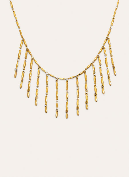 Collar Zafira Acero Baño Oro