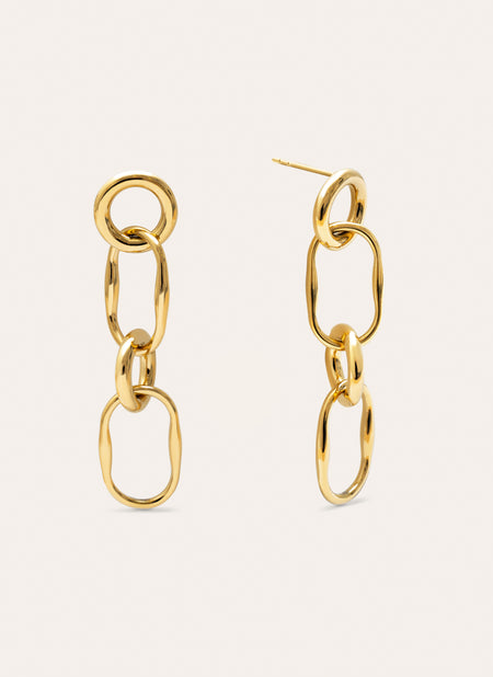 Pendientes Long Sailor Acero Baño Oro