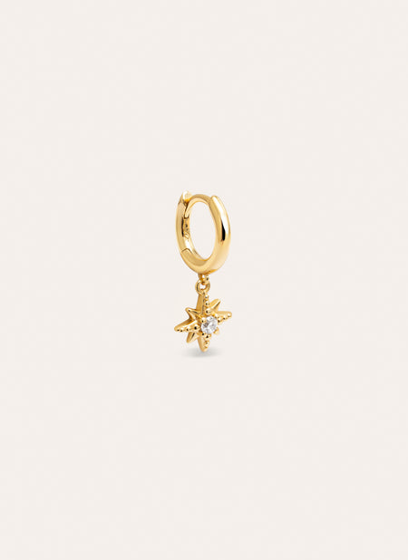 Pendiente Suelto Aro Stella Plata Baño Oro