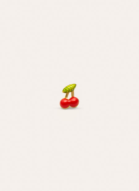Pendiente Suelto Mini Cereza Plata Baño Oro