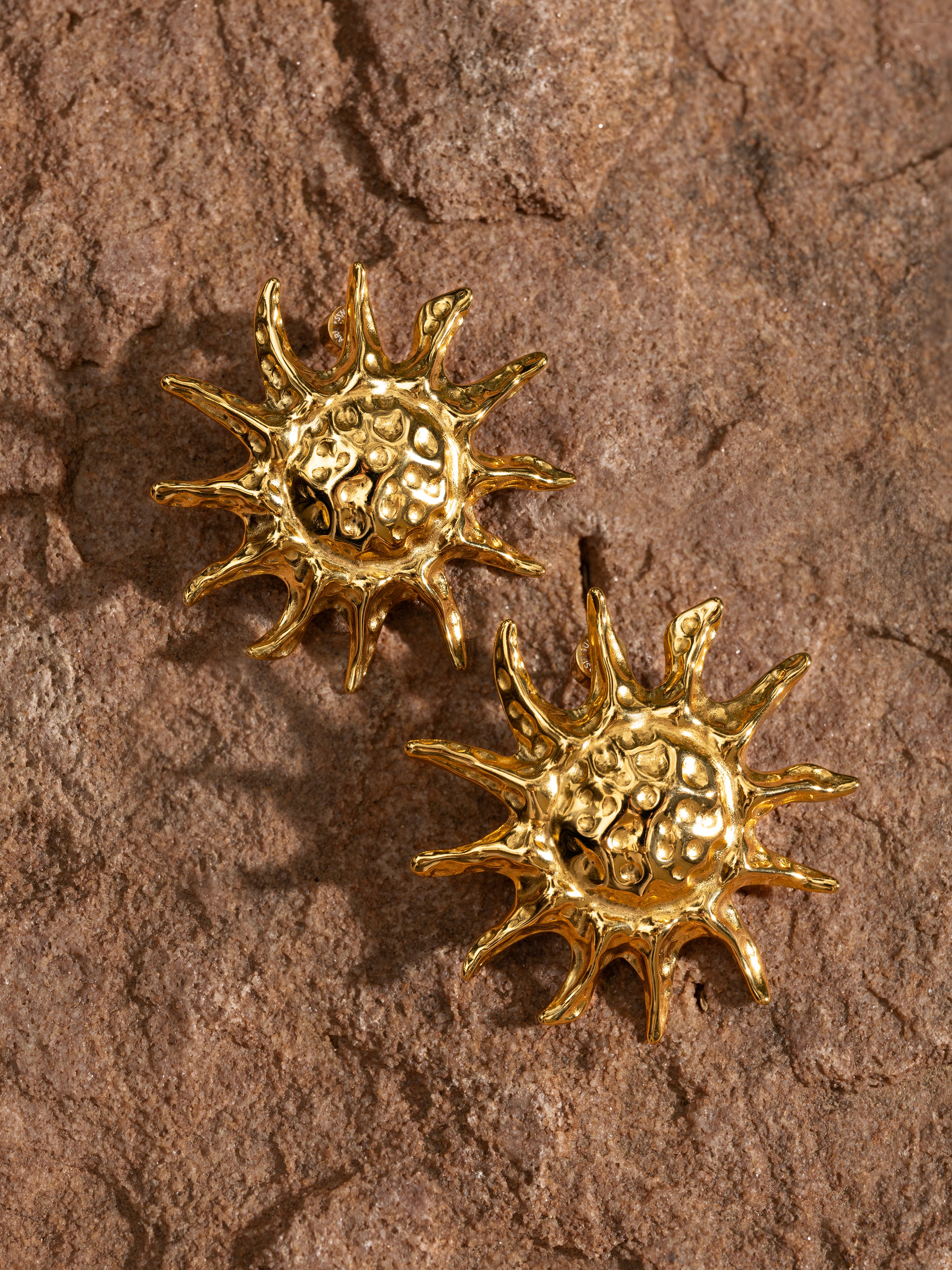 Pendientes Sun Light Acero Baño Oro