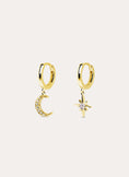 Pendientes Polar Moon Spark Plata Baño Oro