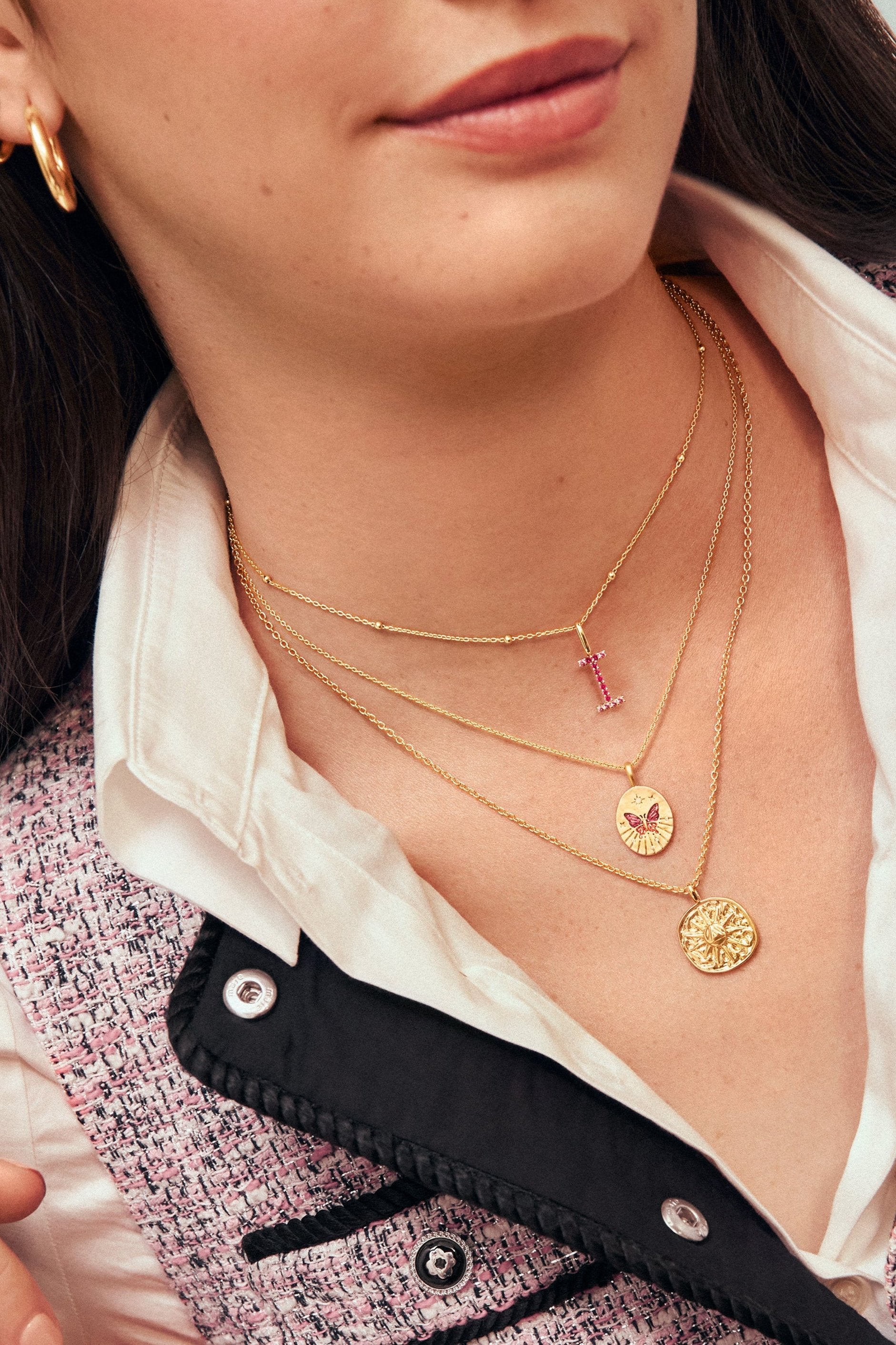 Charm Letter Spark Sakura 18K Gold Plated