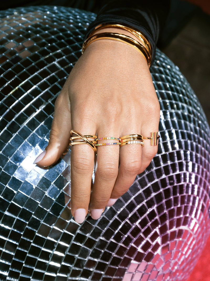 Trinity Ring Edelstahl mit 18kt Goldbeschichtung