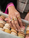 Double-Cross-Ring aus Stahl mit 18-karätiger Goldbeschichtung