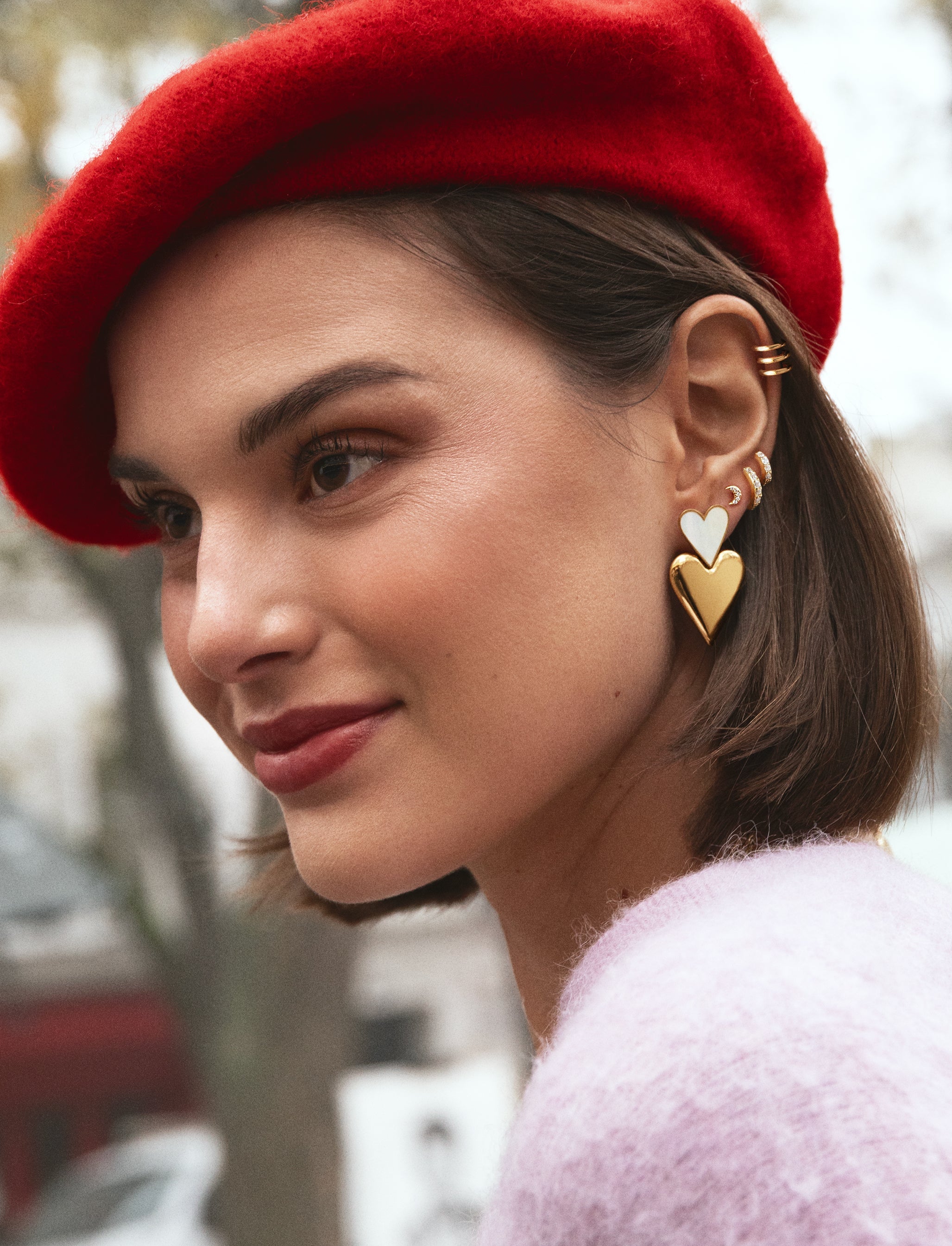 Mini Moon Spark Gold Single Earring