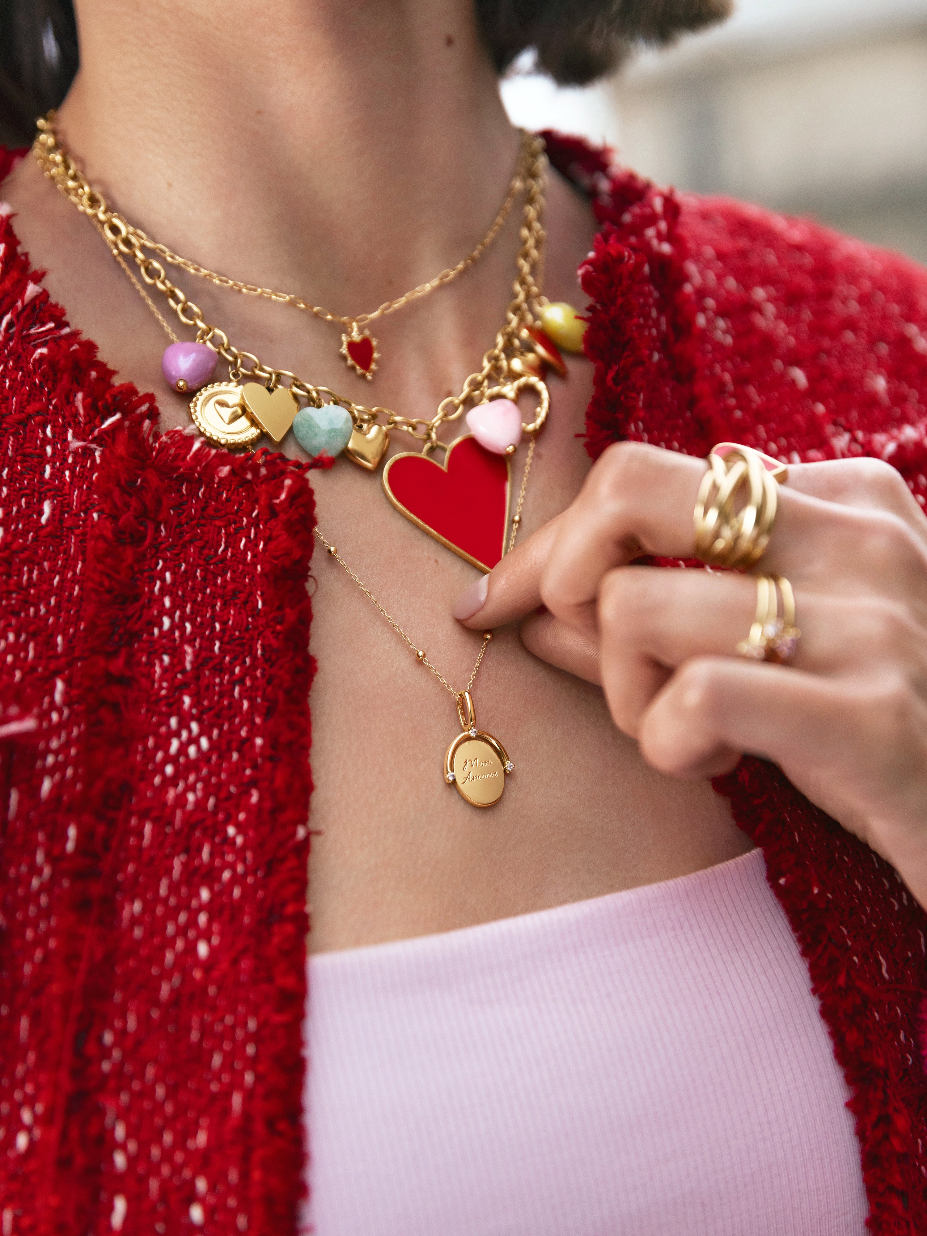 Mon Amour Charm, vergoldet