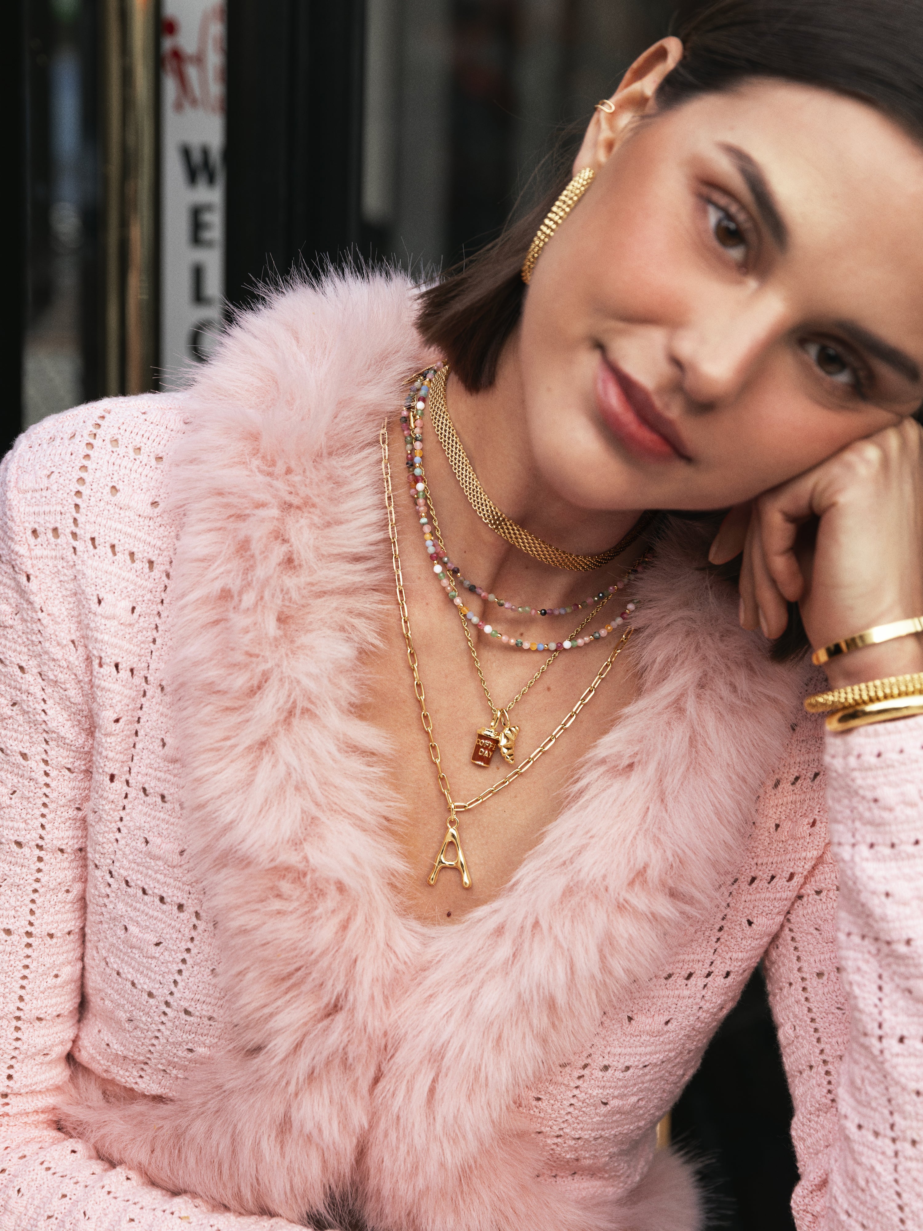 Charm Croissant, vergoldet