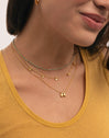 Colar Dots Turquoise Enamel Prata Banho de Ouro