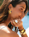 Ibiza Sterling Steel Gold Ring