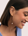 Pendientes Arch Bean Pearl Acero Baño Oro - vista 4
