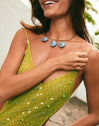 Choker Shelly Blue Acero Baño Oro