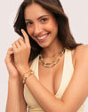 Collar Alpine Chic Stones Acero Baño Oro