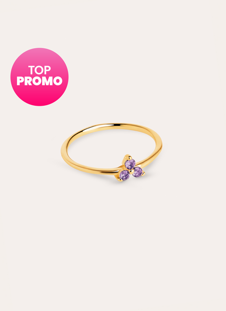 Clover Lavender Gold Ring