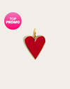 Lovely Red Heart Enamel Gold Charm