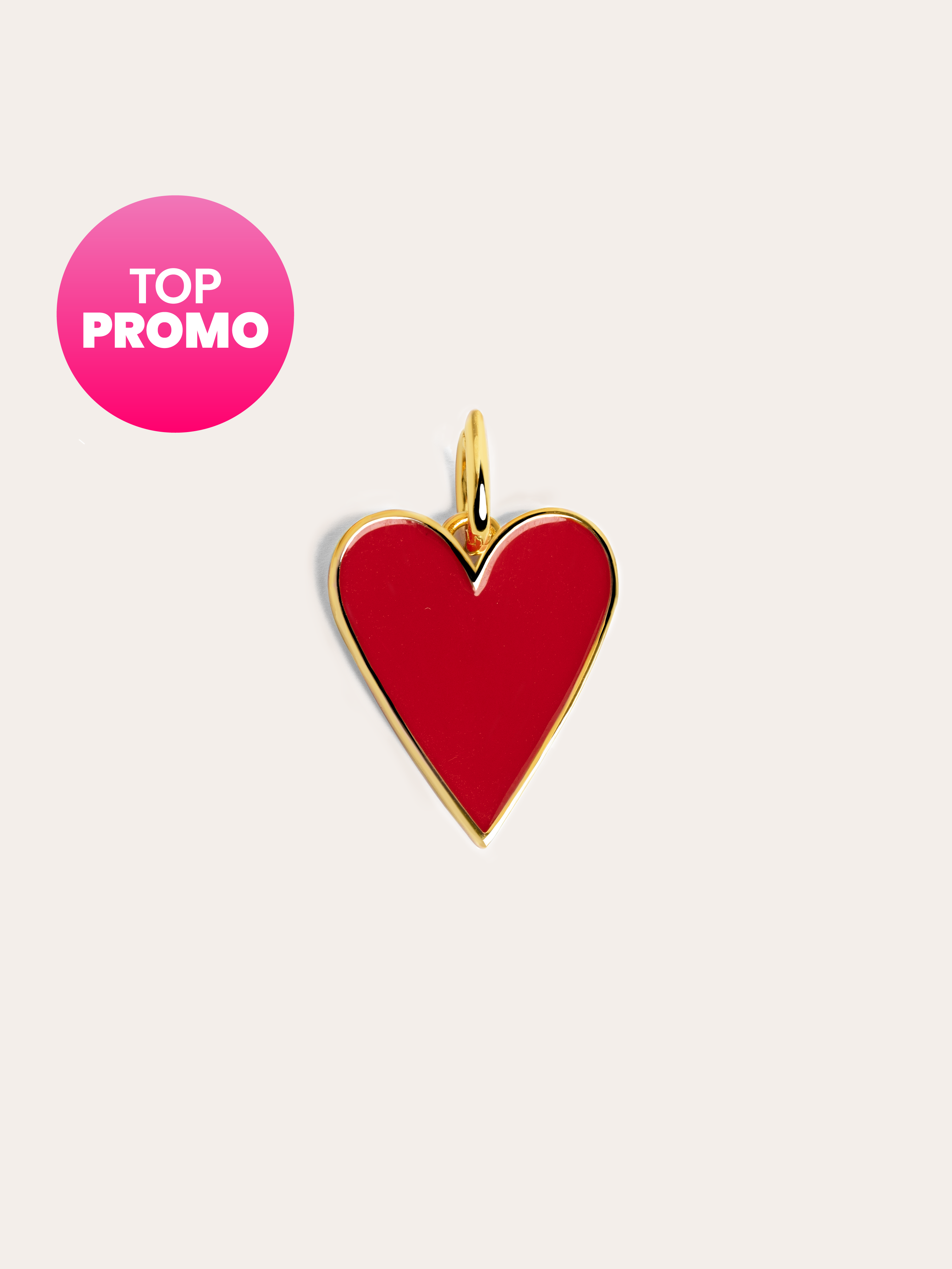 Lovely Red Heart Enamel Gold Charm