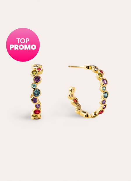 Bubbles Gold Hoop Earrings