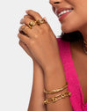 Double-Cross-Ring aus Stahl mit 18-karätiger Goldbeschichtung