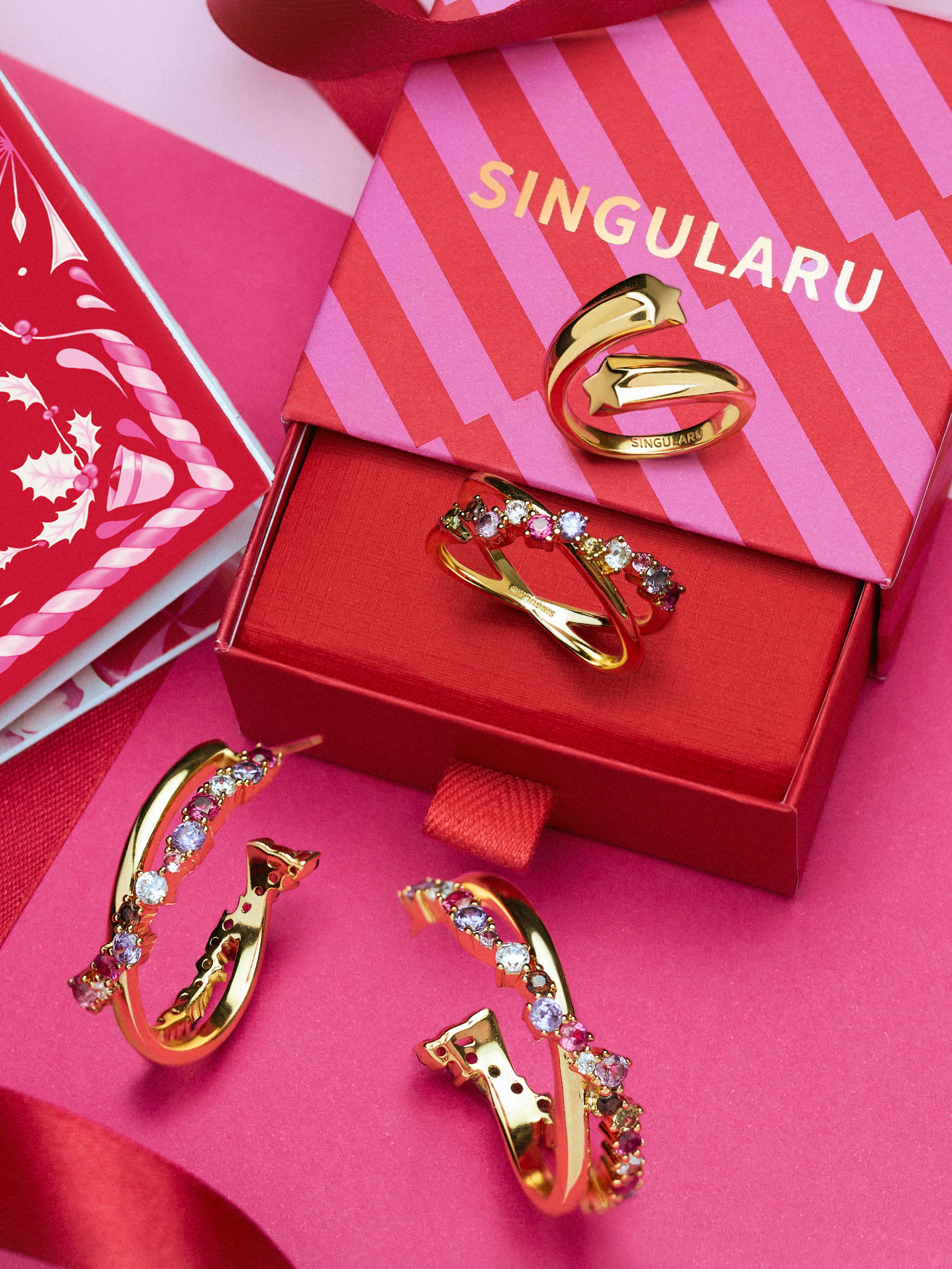 Anillo Abbraccio Stars Acero Baño Oro