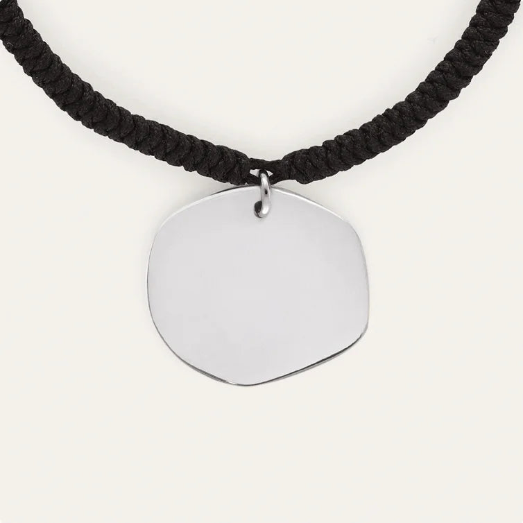 Pulsera Personalizada Medallón Organic Negro Acero