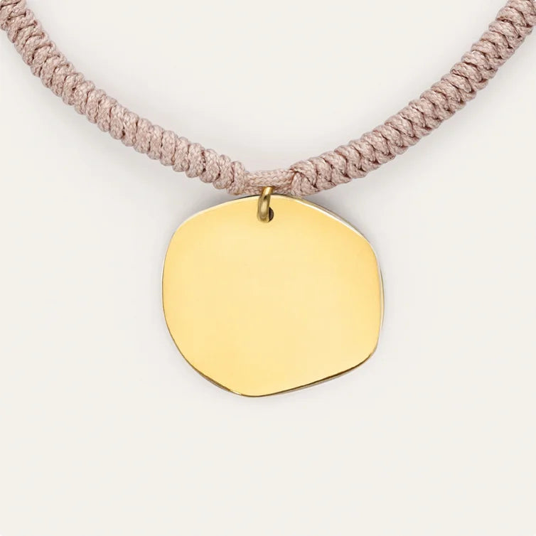 Personalisierbares Armband Medaillon Organic Rose Stahl Vergoldet