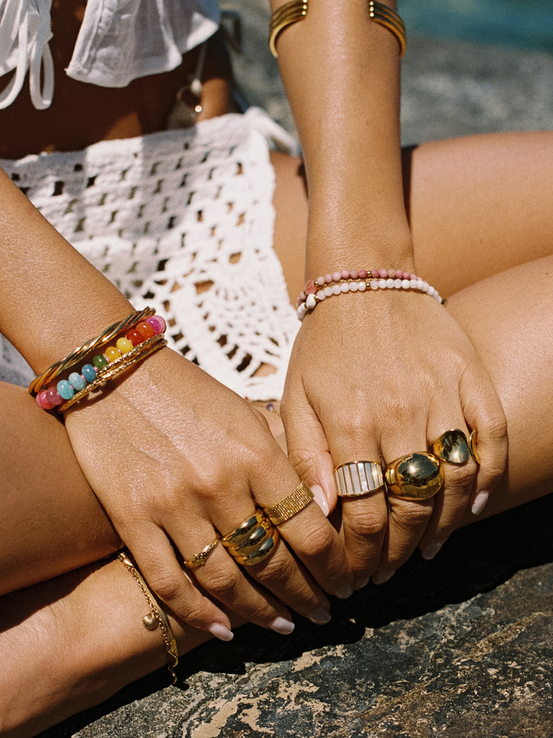 Bloom Stones Bracelet Steel Gold Plated