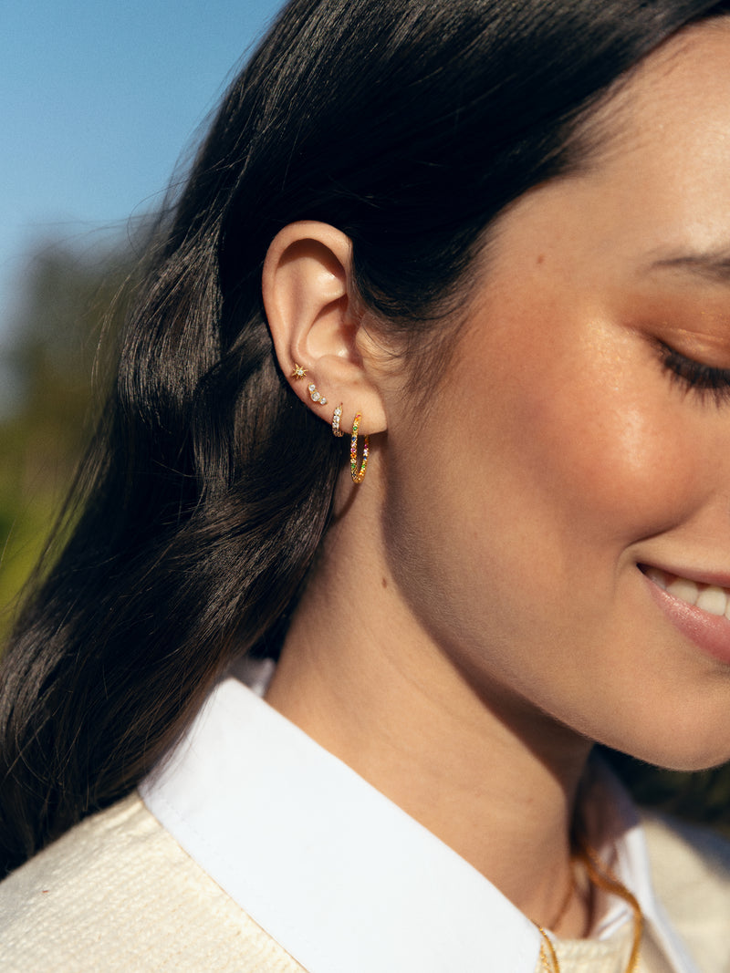 Boucles D'oreilles Gleam Colors Plaqué Or