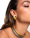 Waves Stainless Steel Gold Earrings