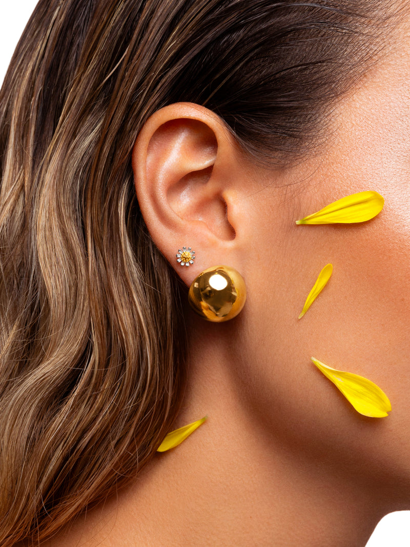 Boucles D'oreilles Buttons Acier Plaqué Or