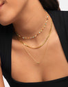 Collar Crystals Colors Plata Baño Oro