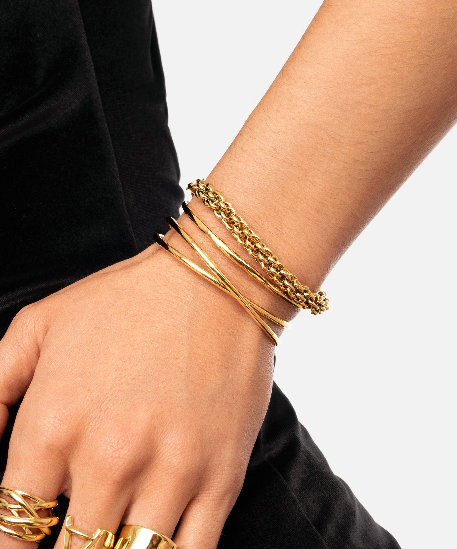 Cross Stainless Steel Gold Bracelet