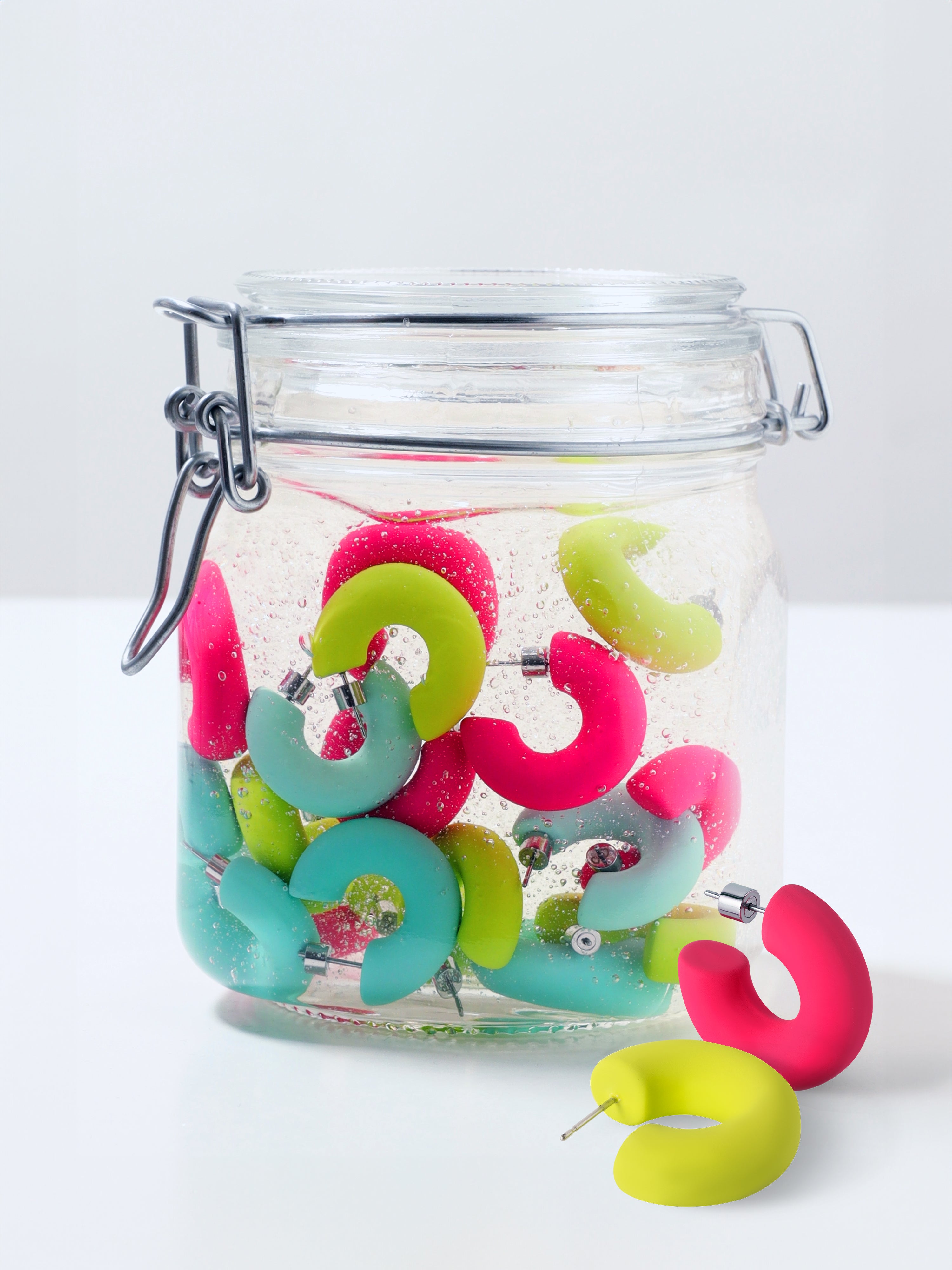  Gummy Pink Stainless Steel Earrings 