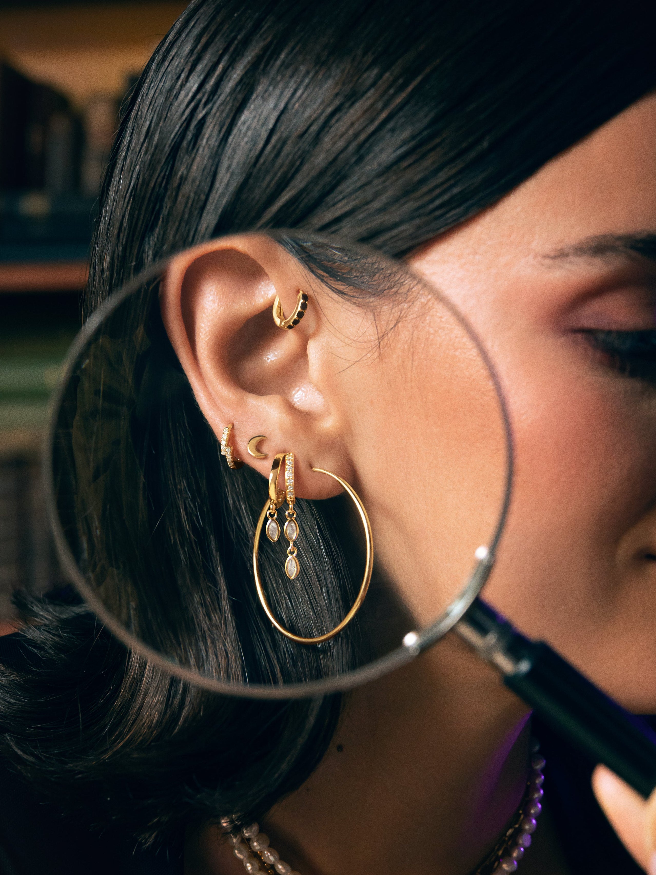 Pendientes Aro Ana L Plata Baño Oro