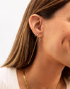 Pendiente Suelto Ear Cuff Cross Plata Baño Oro