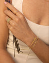 Pulsera Mamá Heart Plata Baño Oro