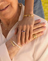 Pulsera Mamá Heart Plata Baño Oro