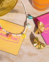 Collar Boho Color Shells Acero Baño Oro