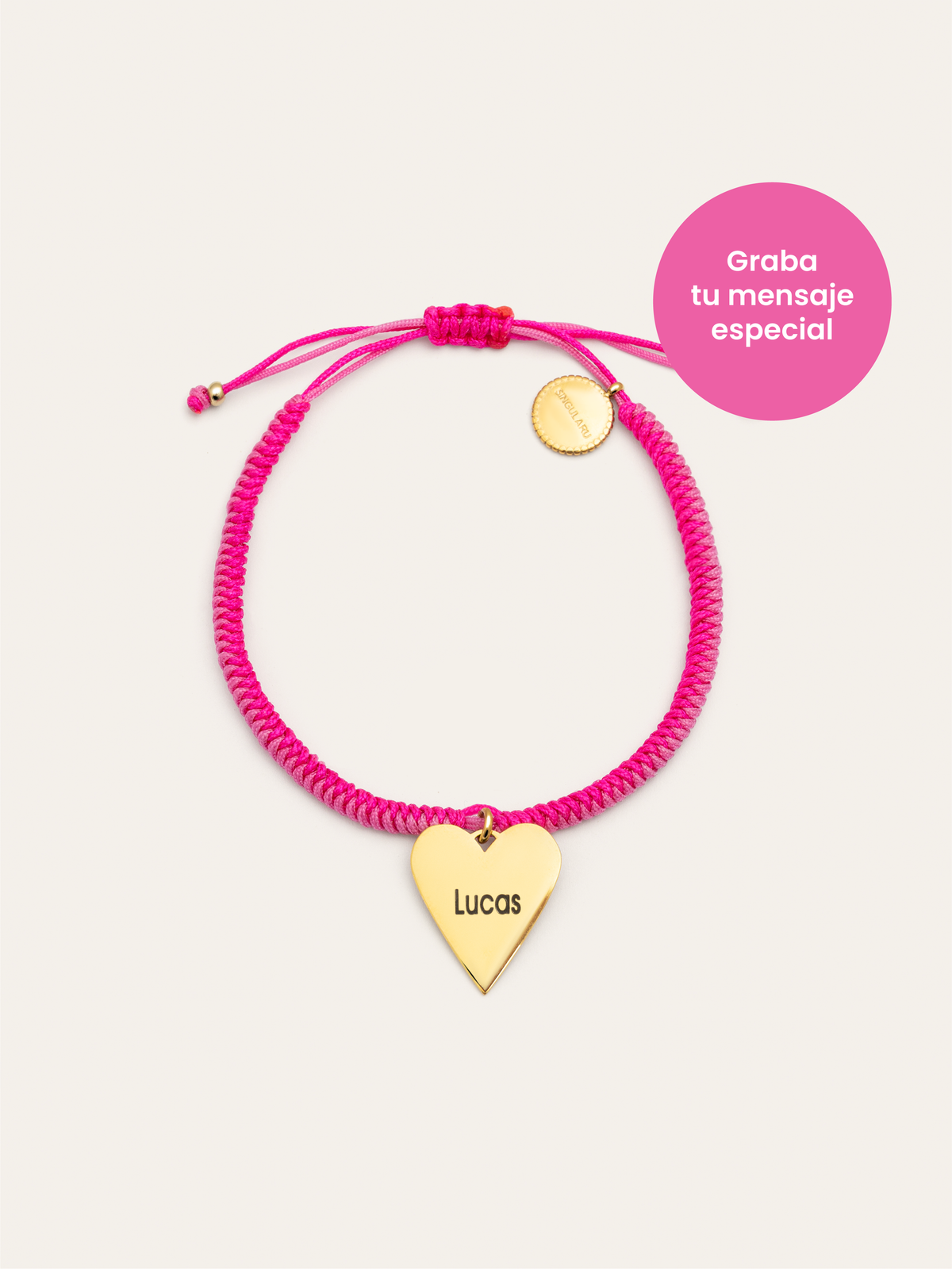 Bracciale Personalizzato Cuore Pink Acciaio Placcato Oro