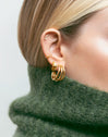 Triple Spark Gold Single Earring