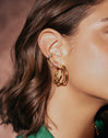 Boucles D’oreilles Créoles Framboise Plaqué Or