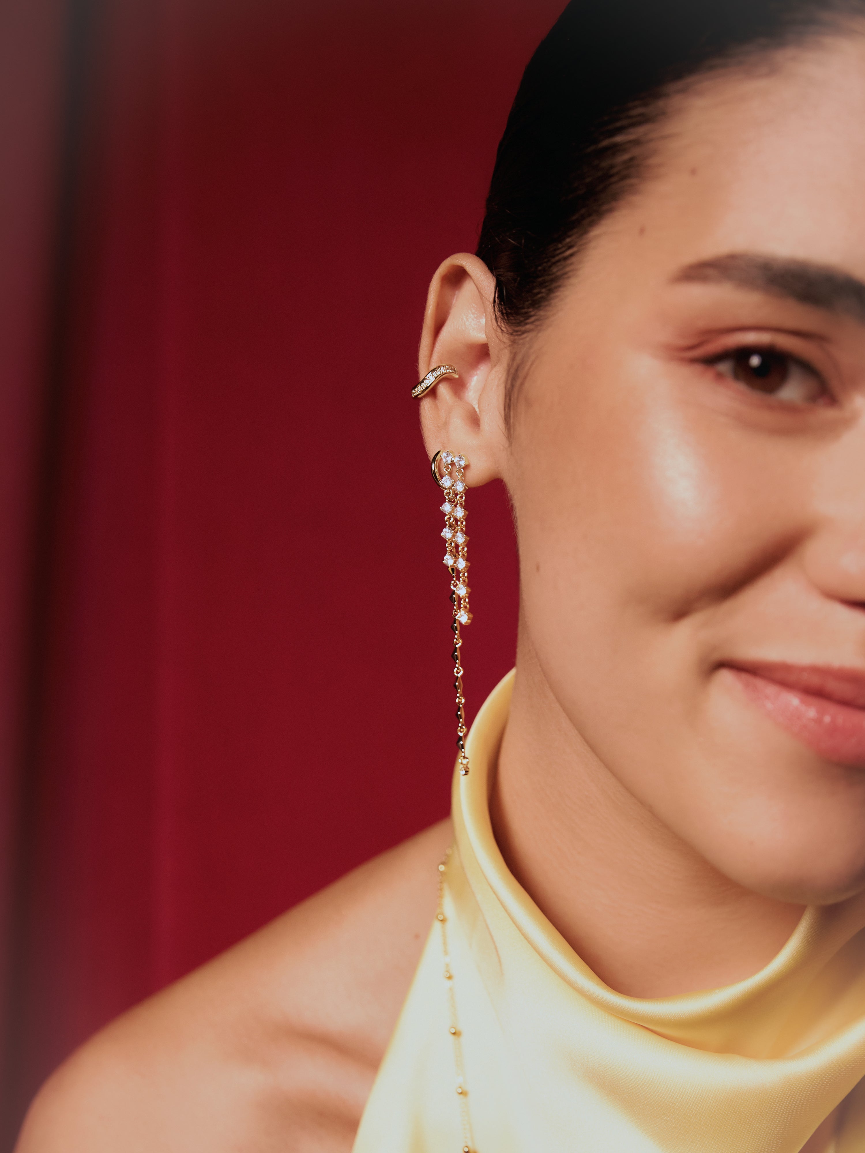 Ear Cuff Hailey Einzelner Ohrring, vergoldet