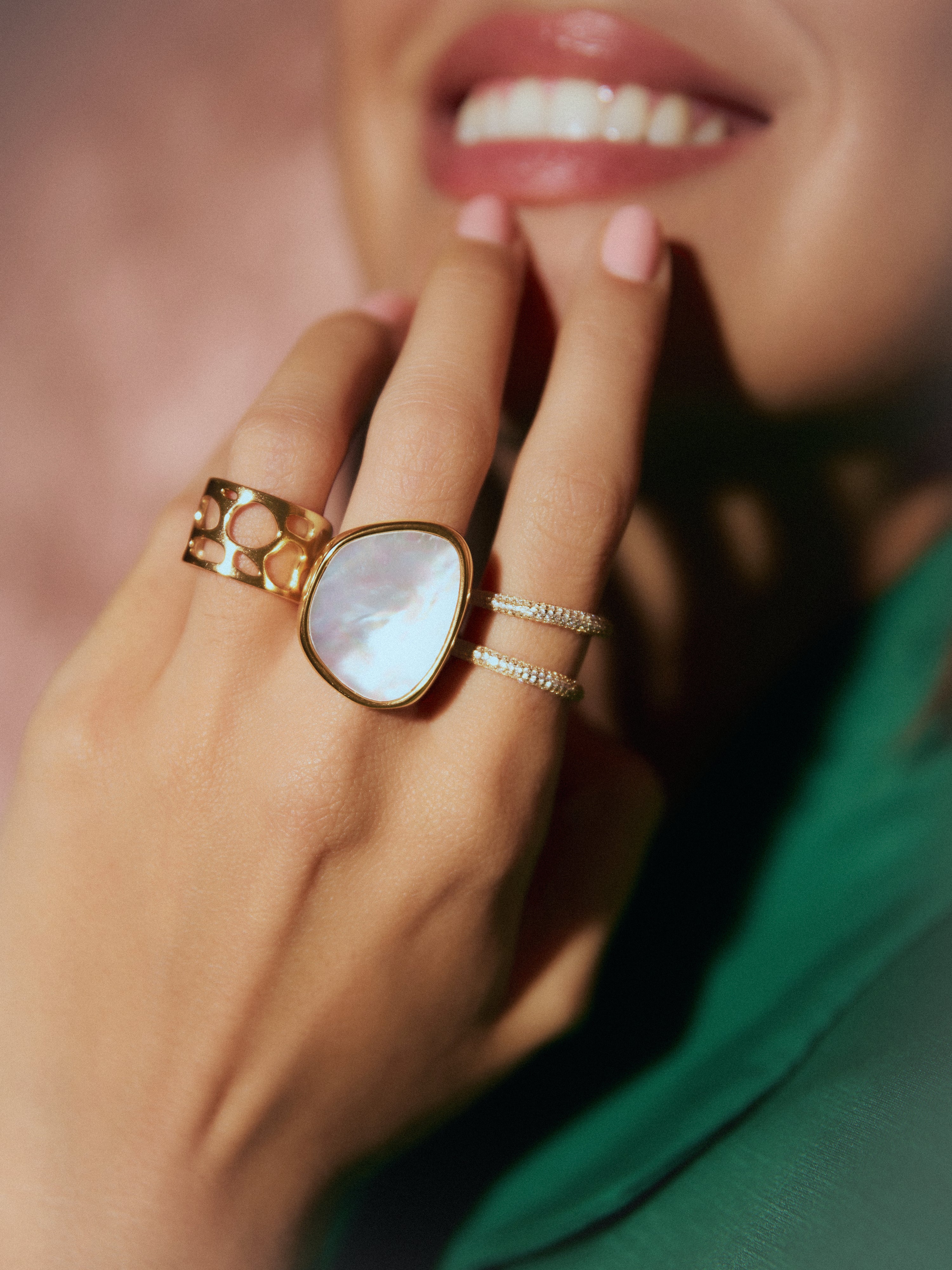 Ibiza Ring, Edelstahl, vergoldet