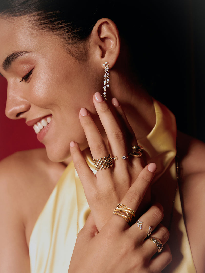 Anillo Mini Bomb Acero Baño Oro