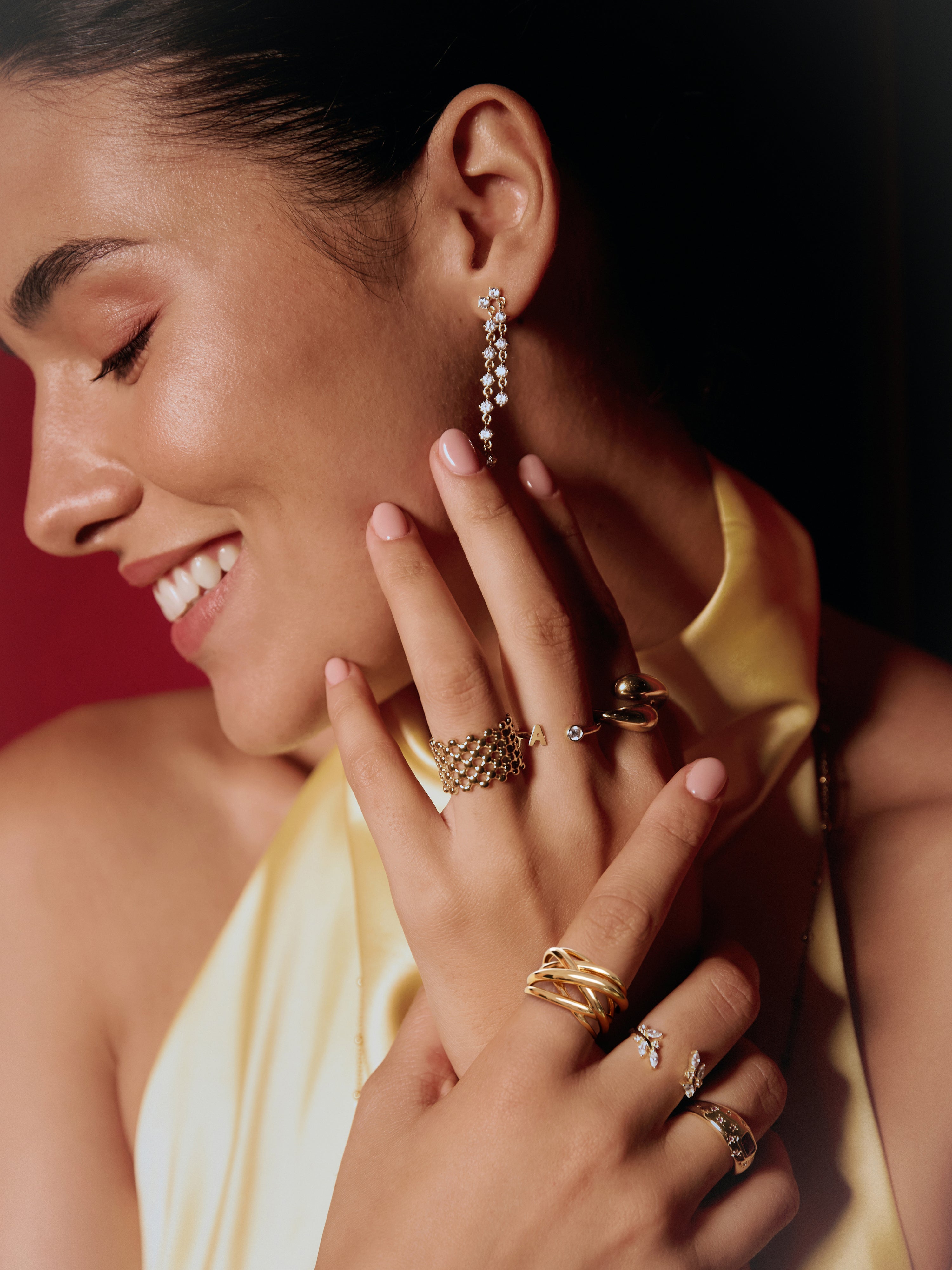 Long Scarlett Ohrringe, vergoldet