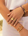 Pack 5 Anillos Nefertiti Acero Baño Oro