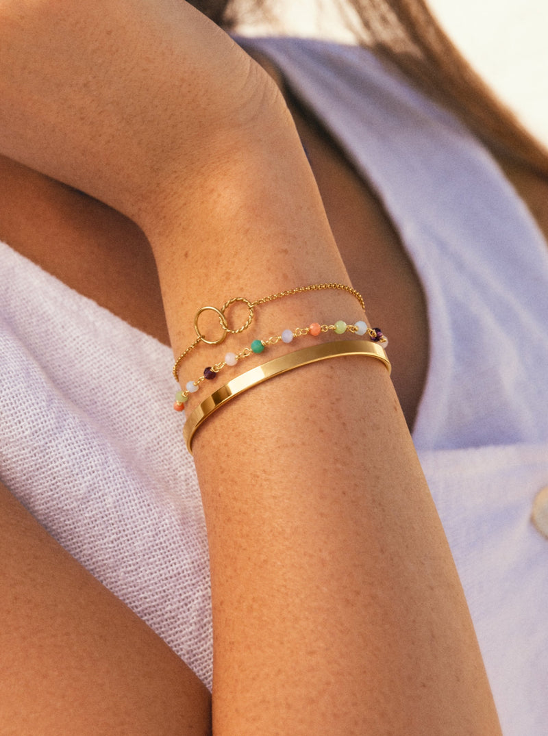 Pulseira Circles Twist Banho de Ouro