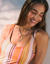 Collar Color Stones Acero Baño Oro